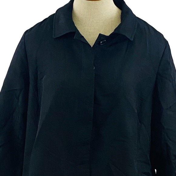 Womens Chicos Size 2 US 12/14 Pleat Back Jacket Black‎ Polyester 3/4 Sleeve - Picture 2 of 5